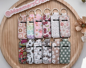Personalized Chapstick Holder Keychain | Custom Lip Balm Pouch with Name