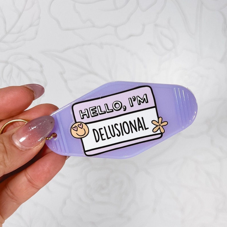 Motel Keychain 'hello I'm' Name Tag Design, Sarcastic & Humorous