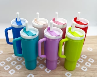 Personalized Mini Tumbler Chapstick Holder Keychain | Stanley Inspired Lip Balm Holder