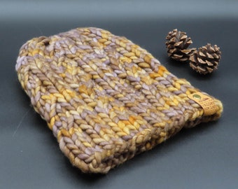 Hand Knit Merino Wool Chunky Beanie | Spindrift Knit Hat