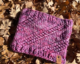Hand Knit Chunky Merino Wool Cowl | Soft Neck Warmer