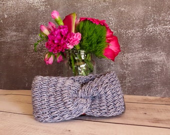 Hand Knit Merino Wool Ear Warmer Headband, Adult Size