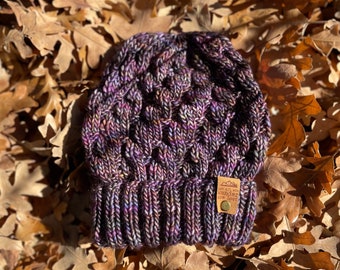 Colorful Wool Knit Hat - Handcrafted Chunky Textured Beanie for Style and Warmth