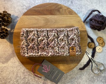 Hand Knit Merino Wool Headband | Soft Cable Knit Ear Warmer