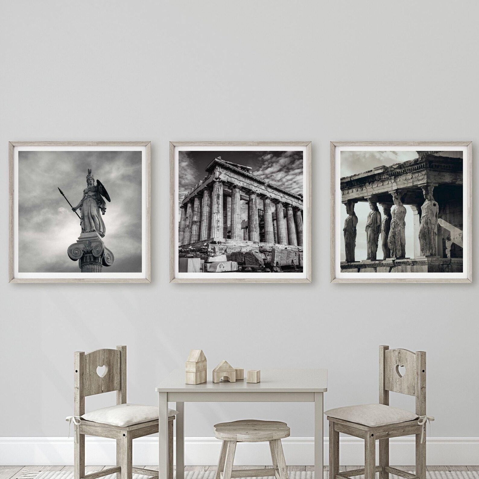 Gravures d'Athènes antiques, Parthenon grec, décoration de la Grèce