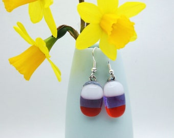 Stripey glass earrings