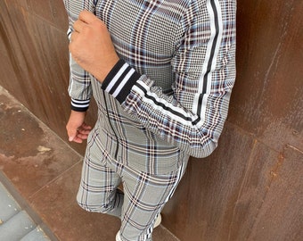 Traje de rastreo de hombres, envío desde TEXAS. Chándal de San Valentín caballeros, Traje de tartán, Traje de caballero, Deporte, Traje casual, Ritchie