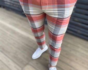 Men Fancy Pants, Shipping from TEXAS. Gentlemen pants, Tartan pants, Sport , Man Casual pants , Ritchie.