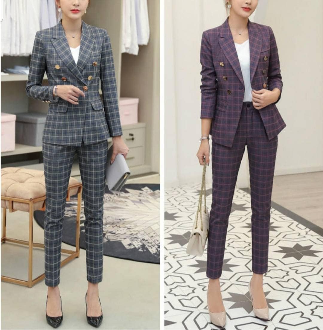 Women Two Pieces Plaid Professional Business Office Job Suits. - Etsy