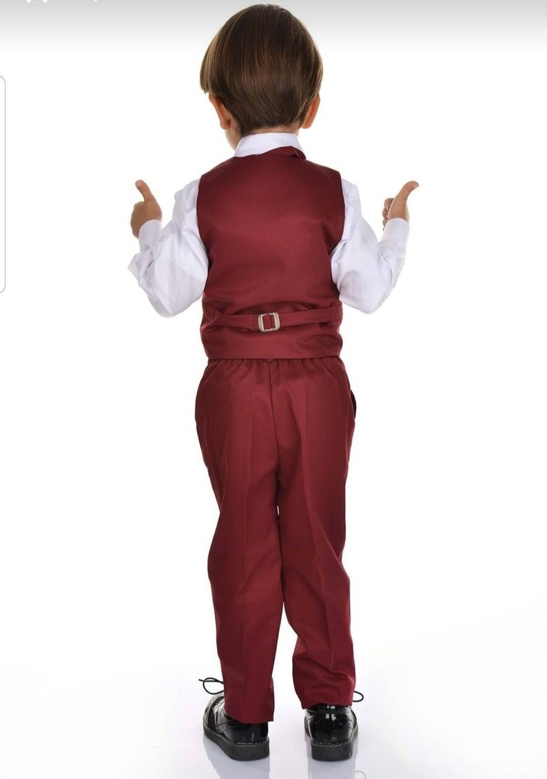 Four Pieces Set With Collared Dress Shirt Bow Tie Vest and Etsy