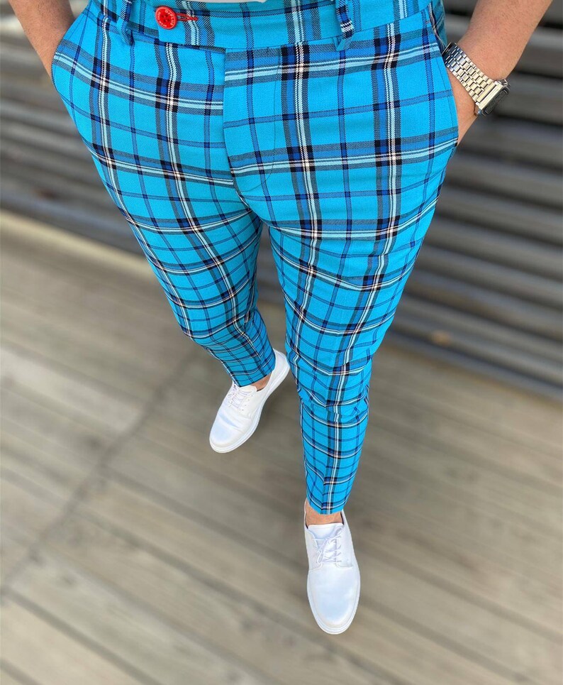 Men Fancy Pants Shipping From TEXAS. Gentlemen Pants Tartan Etsy