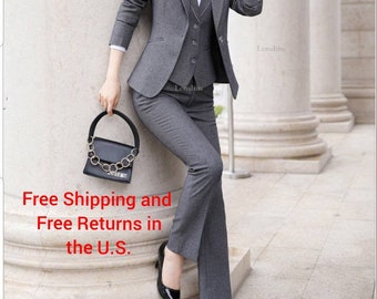 Ladies tree pieces Professional Business office job Suits. Shipping from TEXAS. Women work suit. Suits for women.
