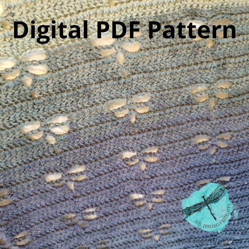 Dragonfly Grace Blanket / Baby Blanket Crochet Pattern image 1