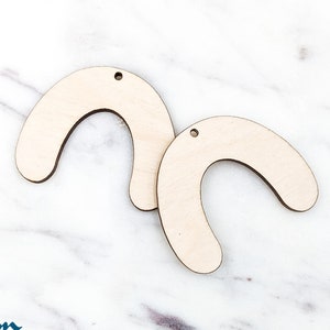 50Pcs Unfinished Wooden Earrings Blank, Earrings Making Supplies, Wood Charms