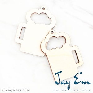 10 Pieces - DIY Unfinished Laser Cut Natural Wood Earrings Blanks - Wood Jewelry Accessories - Wood Shapes - Beer Mug Wood Blank