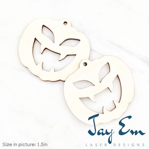 10 Pieces - DIY Unfinished Laser Cut Natural Wood Earrings Blanks - Wood Jewelry Accessories - Wood Shapes - Halloween Pumpkin Wood Blank