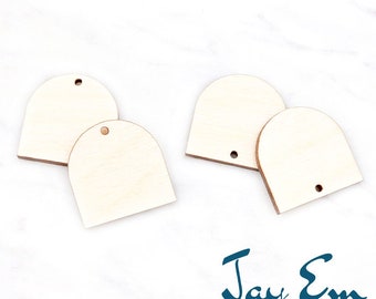 10 Pieces - DIY Unfinished Laser Cut Natural Wood Earrings Blanks - Wood Jewelry - Wood Shapes - Arch Wood Blank