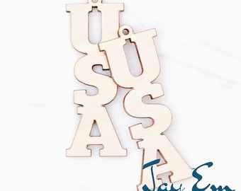 10 Pieces - DIY Unfinished Laser Cut Natural Wood Earrings Blanks - Wood Jewelry Accessories - Wood Shapes - USA Wood Blank