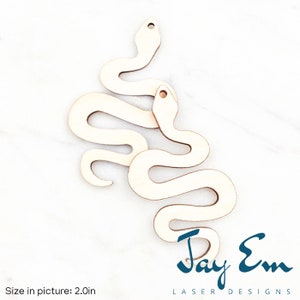 10 Pieces - DIY Unfinished Laser Cut Natural Wood Earrings Blanks - Wood Jewelry- Wood Shapes - Snake Wood Blank