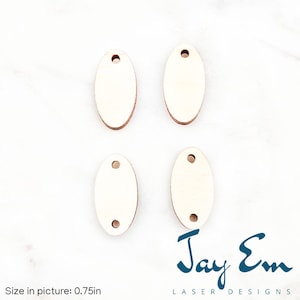 10 Pieces - DIY Unfinished Laser Cut Natural Wood Earrings Blanks - Wood Jewelry - Wood Shapes - 3/4&quot; Small Oval Wood Blank