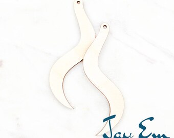 10 Pieces - DIY Unfinished Laser Cut Natural Wood Earrings Blanks - Wood Jewelry Accessories - Wood Shapes -  Abstract Snake Wood Blank