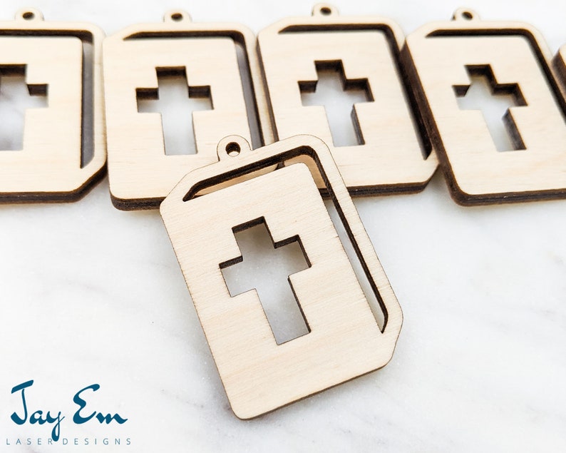 10 Pieces DIY Unfinished Laser Cut Natural Wood Earrings Blanks Bible Shape Wood Jewelry- Wood Shapes