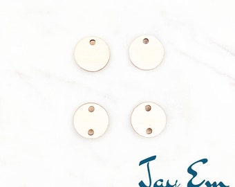 10 Pieces - DIY Unfinished Laser Cut Natural Wood Earrings Blanks - Wood Jewelry - Wood Shapes - 1/2&quot; or 3/4&quot; Small Circle
