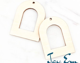 10 Pieces - DIY Unfinished Laser Cut Natural Wood Earrings Blanks - Wood Jewelry - Wood Shape - Closed Arch Shape