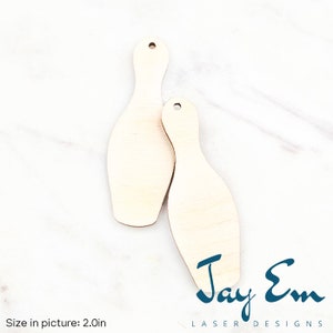 10 Pieces DIY Unfinished Laser Cut Natural Wood Earrings Blanks Wood Jewelry Accessories Wood Shapes Bowling Pin Wood Blank image 1