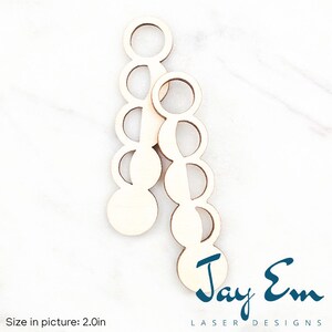 10個 - DIY 未完成 レーザーカット 天然木製イヤリングブランク - 木製ジュエリーアクセサリー - 木製シェイプ - 垂直ムーンフェイズ木製ブランク