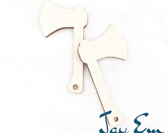 10 Pieces - DIY Unfinished Laser Cut Natural Wood Earrings Blanks - Wood Jewelry- Wood Shapes - Axe Wood Blank