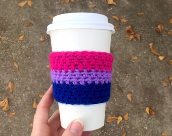 Bisexual Pride Crochet Coffee Cozy