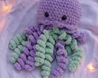 Soft and Friendly Crochet Amigurumi Jellyfish Handmade with Chenille Yarn