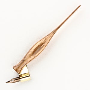 PISZ handmade wooden oblique calligraphy pen nib holder. For copperplate, spencerian, modern, ornamental penmanship penholder pocket short