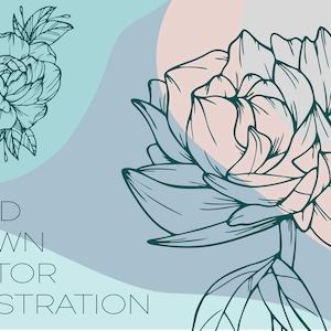 Peony Bouquet SVG, Peonies AI Elements, Botanical Clipart, Hand Drawn EPS Illustration, Flowers And Leaves png, Files For Cricut