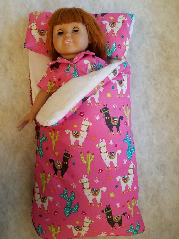 Sleeping bag for American girl doll or 18 inch doll in Pink Etsy