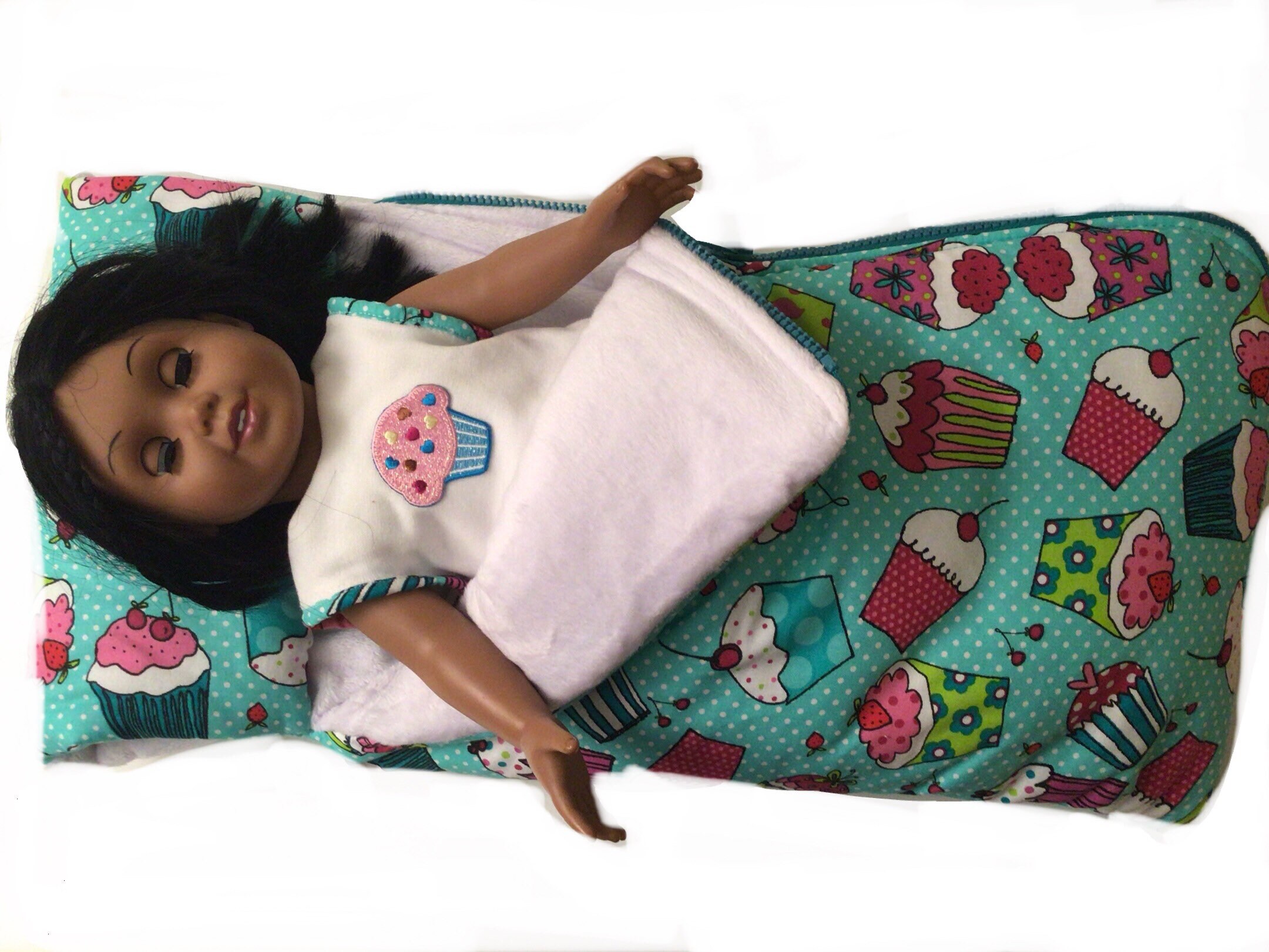 Black&white child backpack-18inch doll sleeping bag