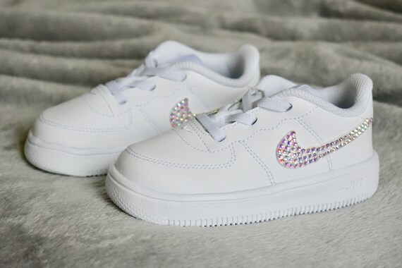 nike air force one 1 white mid custom swarovski crystal