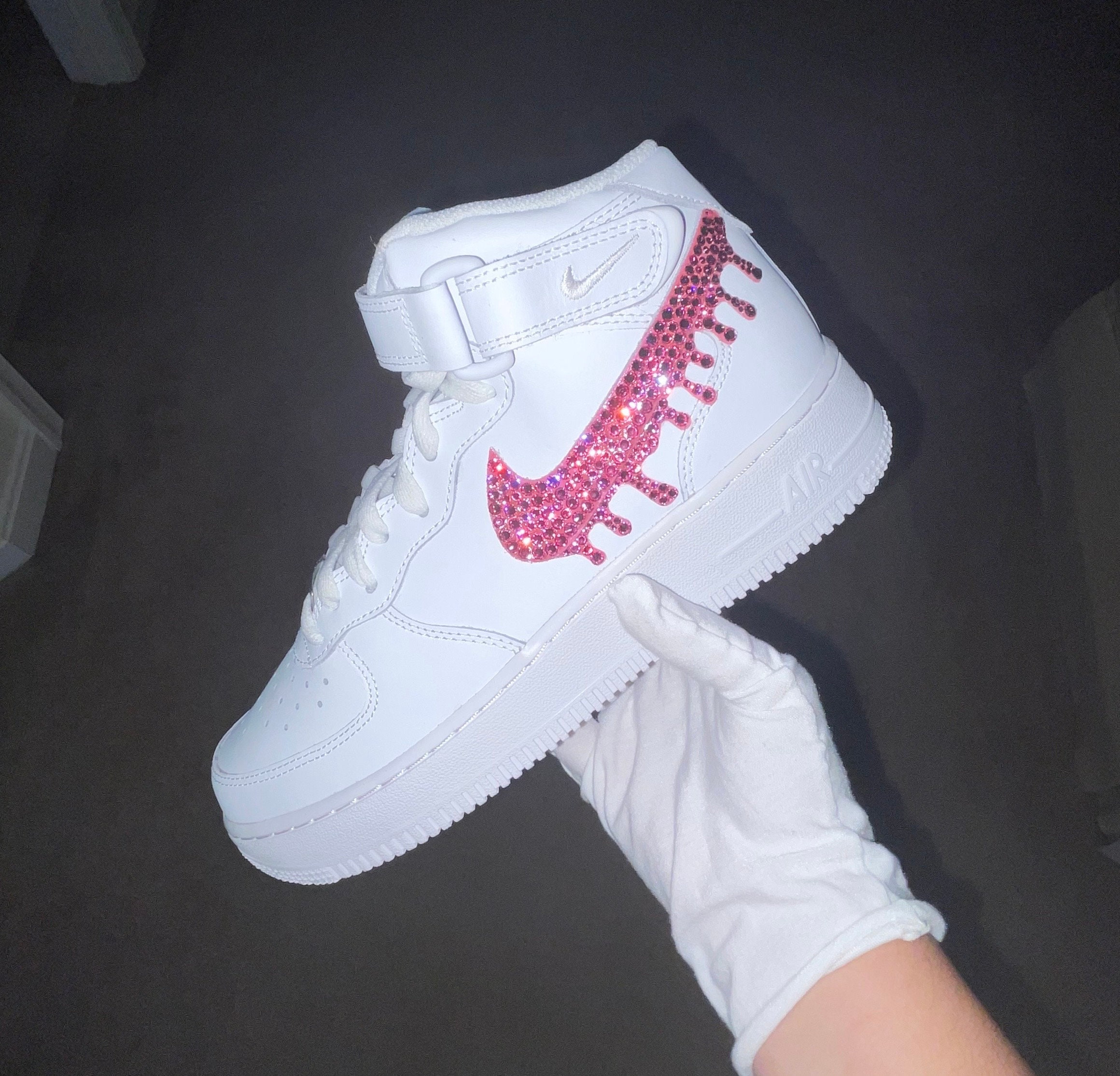 Pink Dripping Custom Nike Air Force 1 Sneakers. BRAND NEW!!!