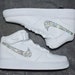 Premium Crystal Custom Nike Air Force 1 Mid Sneakers Rhinestone Bling 