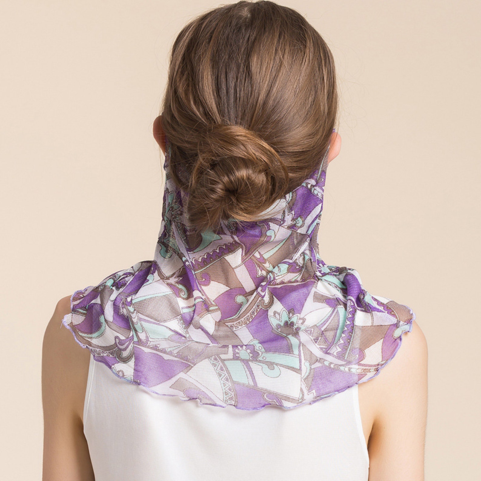 Floral Silk Mask Thin Mask Neck Gaiter for Women Veil Face Etsy