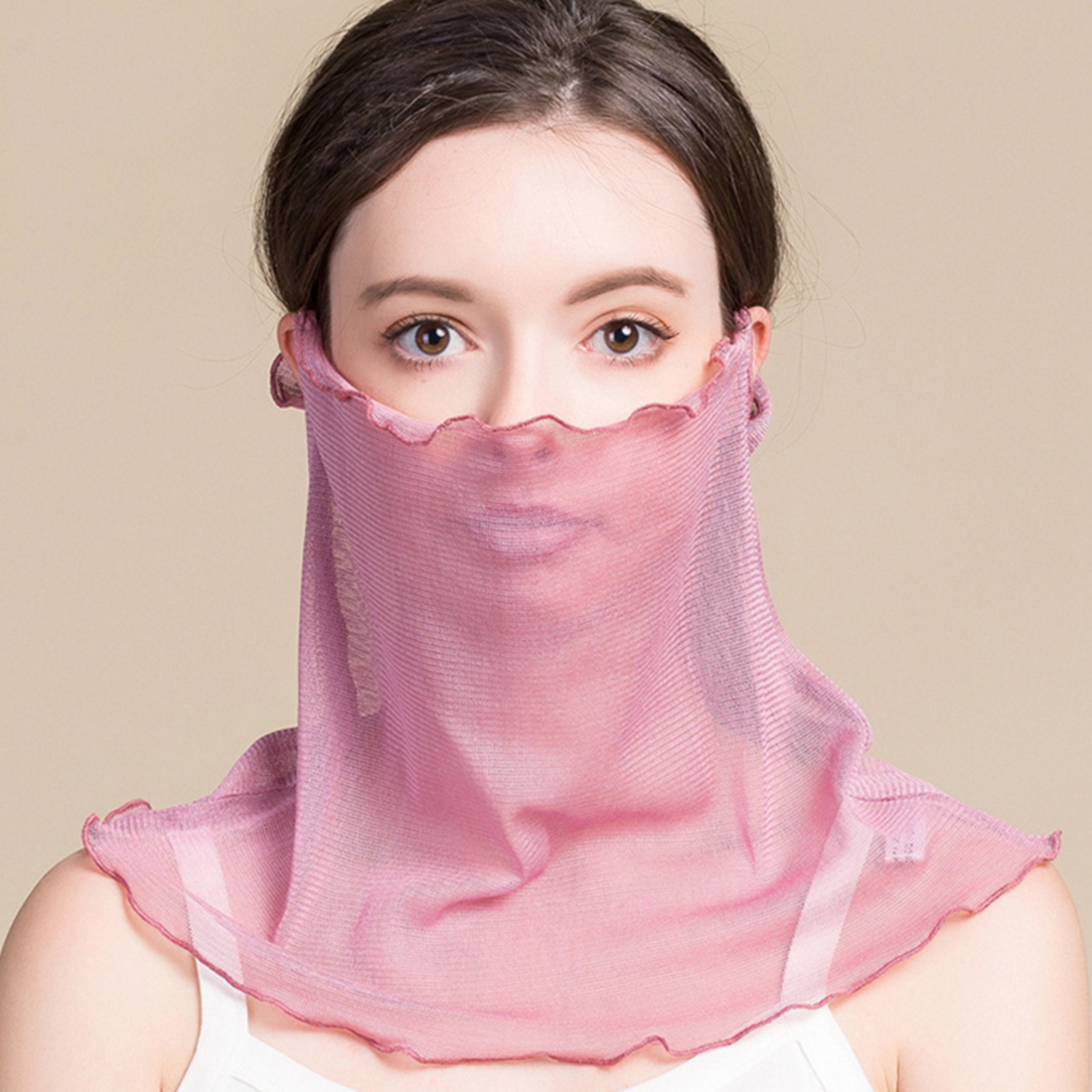 100 Silk Neck Mask Thin Mask Neck Gaiter for Women Veil Etsy