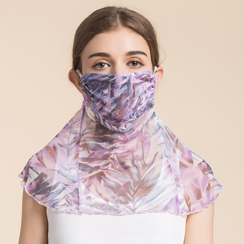 Silk Mask Thin Mask Neck Gaiter for Women Veil Face Cover Etsy