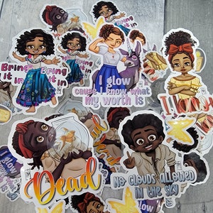 Disney&#39;s Encanto inspired Stickers! cheeky and fun with cute quotes