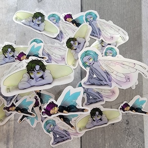 Sleepy Fantasy Fairy Stickers. Estas lindas hadas son un estado de ánimo