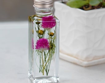 Herbarium bottle, Japanese herbarium, unique gift for her, dried flowers in a bottle, unique home decor, herbarium, modern home decor