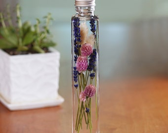 Herbarium, Herbarium bottle, flower gift, dried flowers in a bottle, Valentine's Day, Mother's Day, flowers in a bottle, flower desk decor