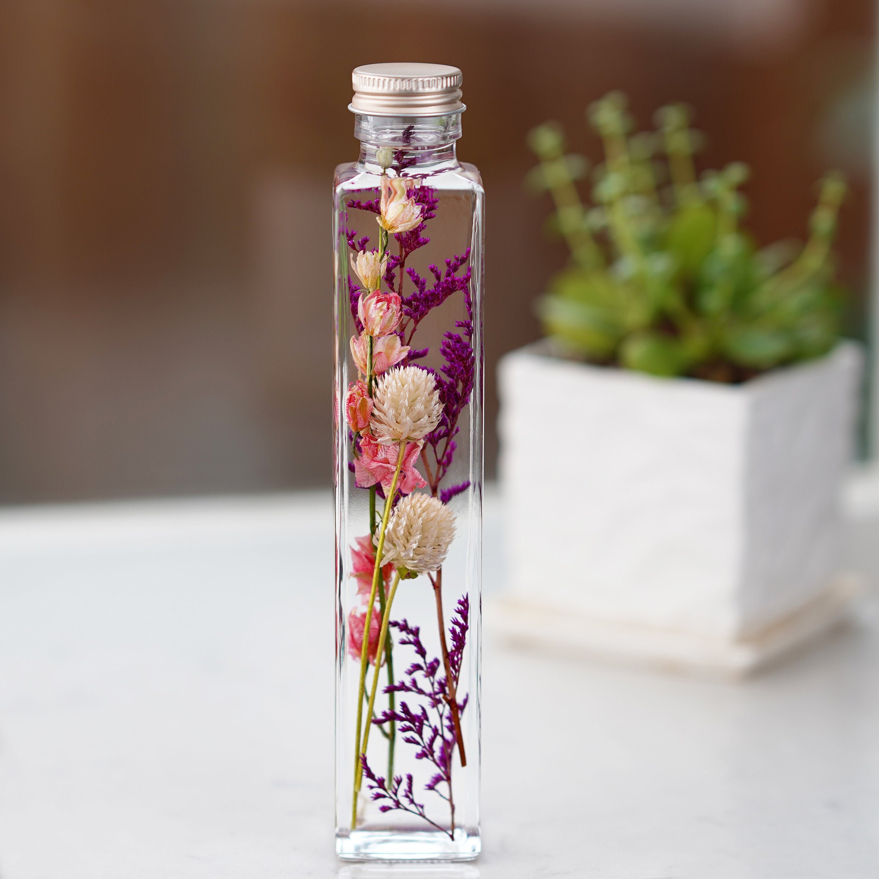 Herbarium Herbarium Bottle Flower Home Decor Mother Flower Etsy