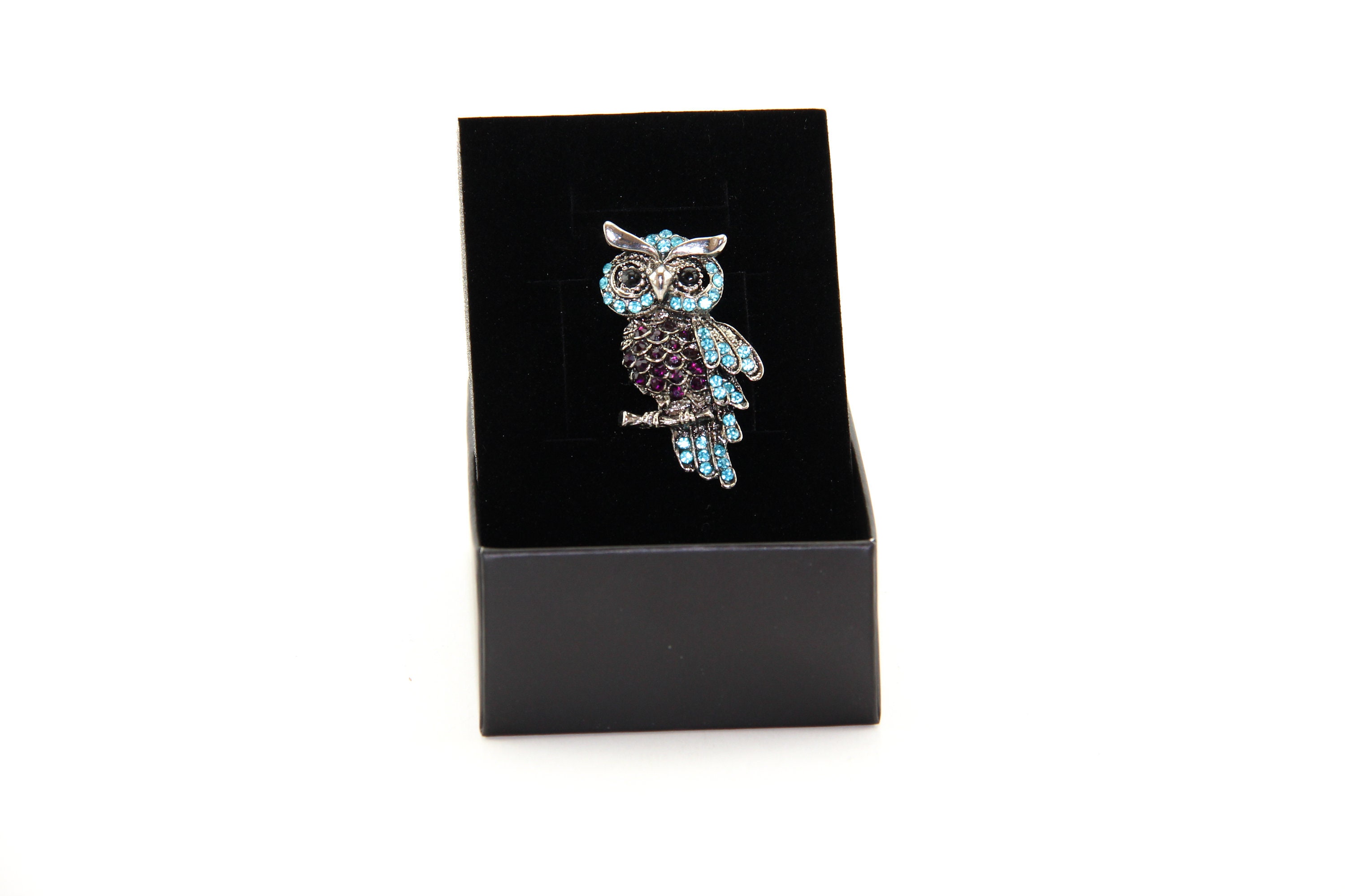 Silver Owl Brooch Gold Owl Brooch Owl Bird Pin Crystal Owl - Etsy