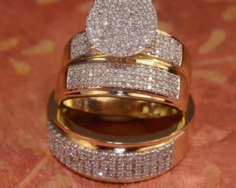 trio ring set gold